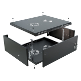Armario en Rack 19" 4U, 450mm, Puerta metálica, Negro