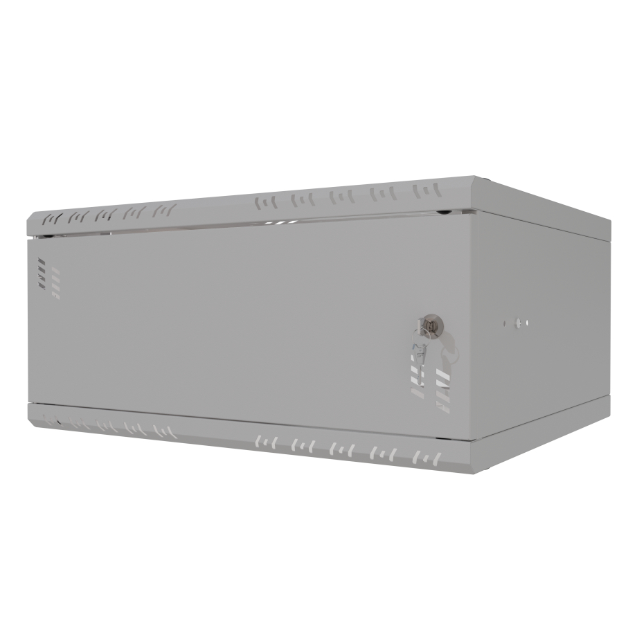 Armario en Rack 19" 4U, 450mm, Puerta metálica, Gris