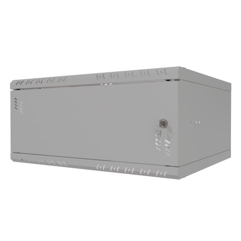Armario en Rack 19" 4U, 450mm, Puerta metálica, Gris