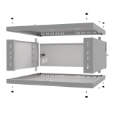 Armario en Rack 19" 4U, 450mm, Puerta metálica, Gris