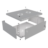 Armario en Rack 19" 4U, 450mm, Puerta metálica, Gris