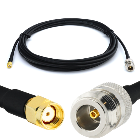 RP-SMA macho a N hembra 1m RG58/U cable coaxial