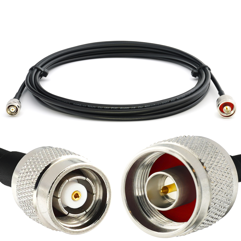 RP-TNC macho a N macho 5m RG58/U cable coaxial