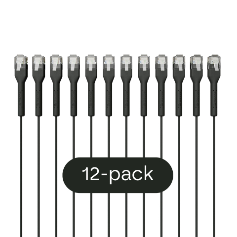 Broadbe cable de conexión delgado 5G negro 3m 12 unid.
