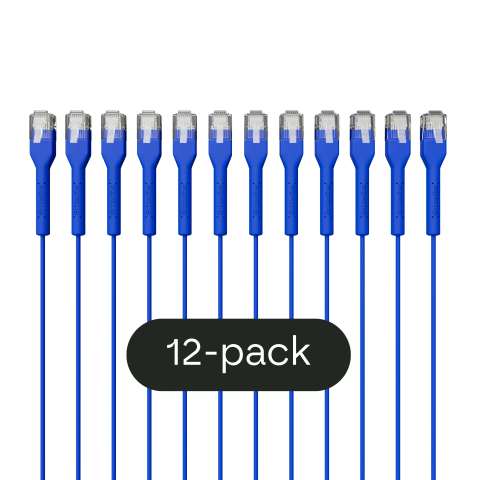 Broadbe cable de conexión delgado 5G azul 0.1m 12 unid.
