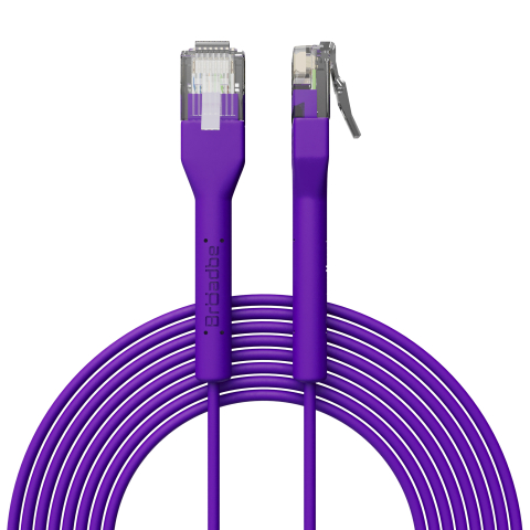 Broadbe cable de conexión delgado 5G morado 0.3m