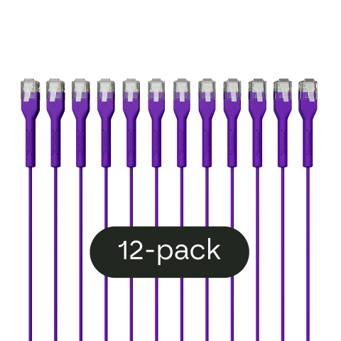 Broadbe cable de conexión delgado 5G morado 1m 12 unid.