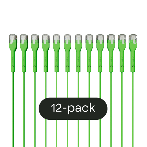 Broadbe cable de conexión delgado 5G verde 3m 12 unid.