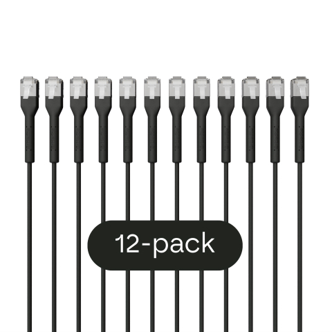 Broadbe cable de conexión delgado 10G negro 3m 12 unid.