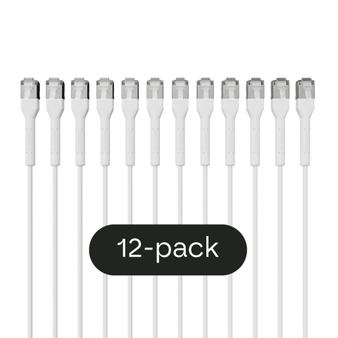 Broadbe cable de conexión delgado 10G blanco 1m 12 unid.