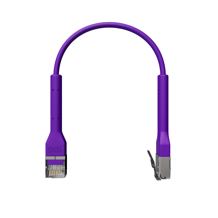 Broadbe cable de conexión delgado 10G morado 0.1m 12 unid.