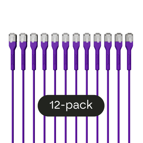 Broadbe cable de conexión delgado 10G morado 0.1m 12 unid.