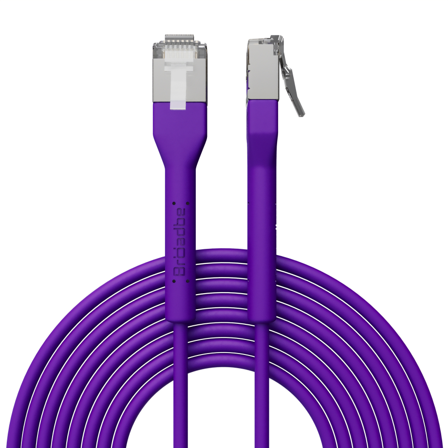 Broadbe cable de conexión delgado 10G morado 3m 12 unid.