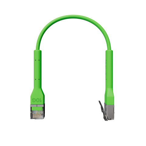 Broadbe cable de conexión delgado 10G verde 0.1m
