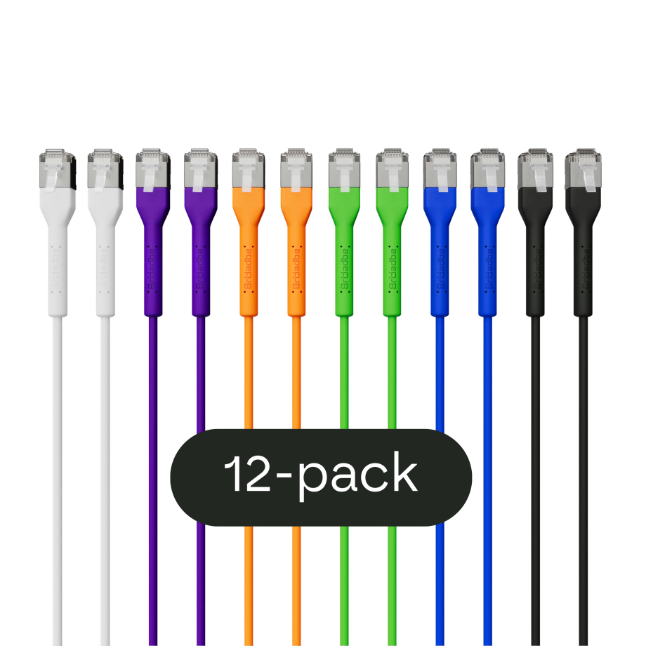 Broadbe cable de conexión delgado 10G multicolor 0.1m 12 unid.