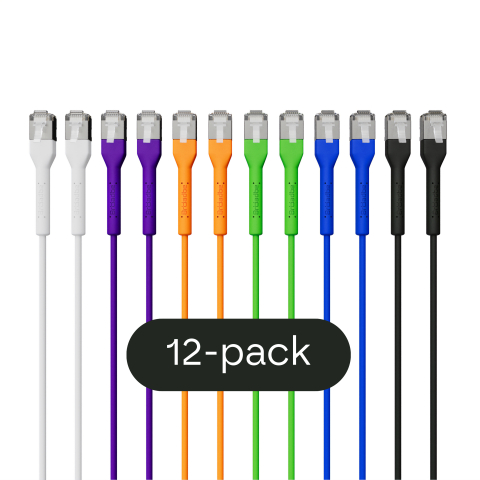 Broadbe cable de conexión delgado 10G multicolor 0.1m 12 unid.