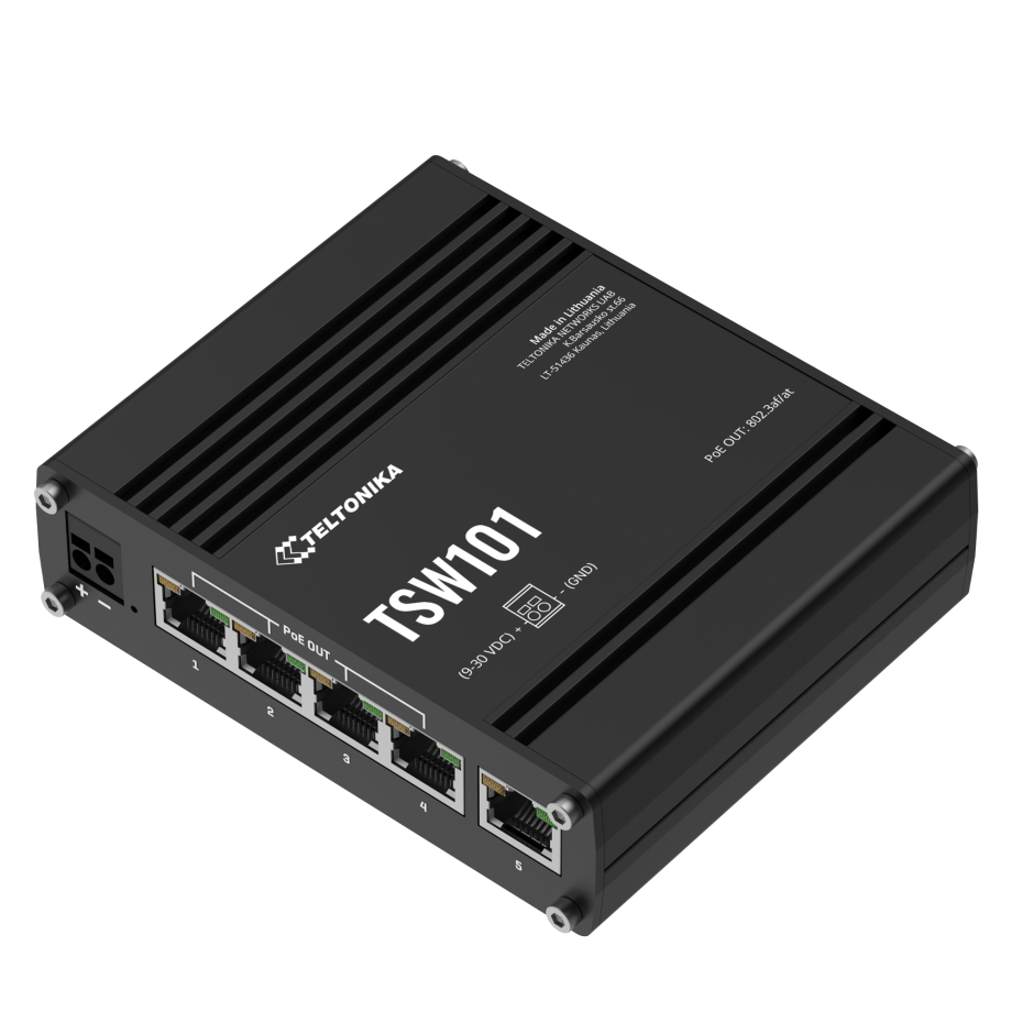 Teltonika TSW101 Conmutador PoE+ para automoción