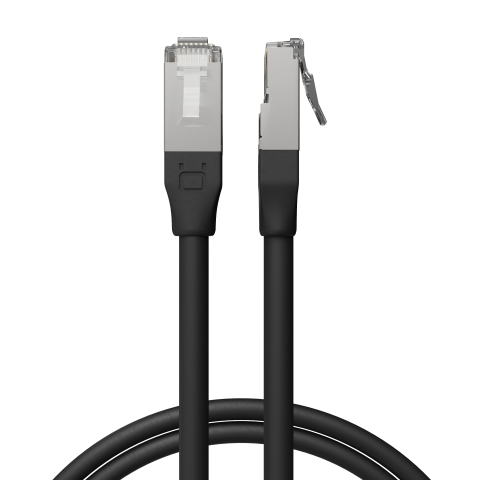 Broadbe Cable Ethernet 10G para exteriores, Negro, 1 m