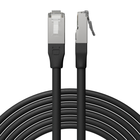 Broadbe Cable Ethernet 10G para exteriores, Negro, 3 m