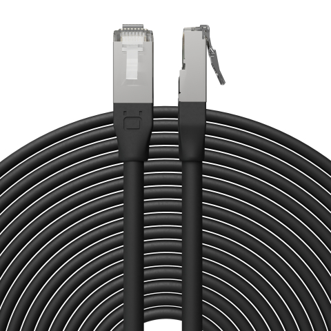 Broadbe Cable Ethernet 10G para exteriores, Negro, 8m