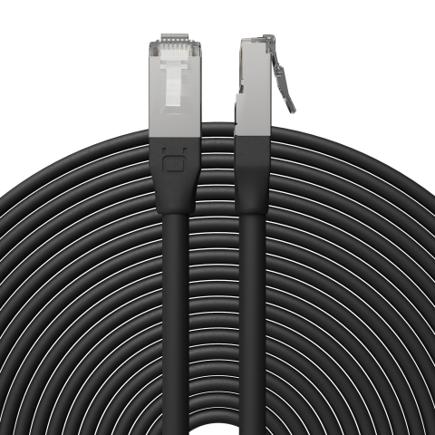 Broadbe Cable Ethernet 10G para exteriores, Negro, 12m