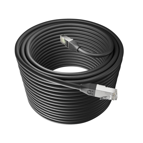 Broadbe Cable Ethernet 10G para exteriores, Negro, 30m
