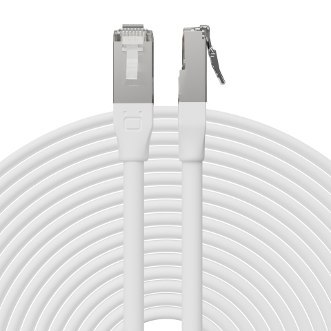 Broadbe Cable Ethernet 10G para exteriores, Blanco, 8m