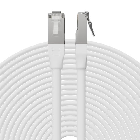 Broadbe Cable Ethernet 10G para exteriores, Blanco, 12m